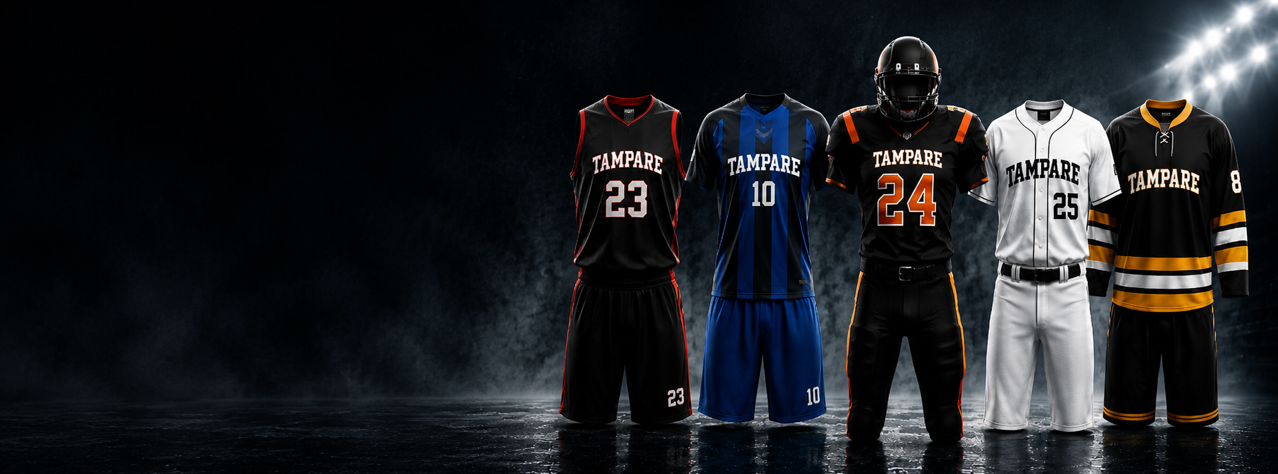 Custom sportswear and teamwear uniforms by Tampare Sports